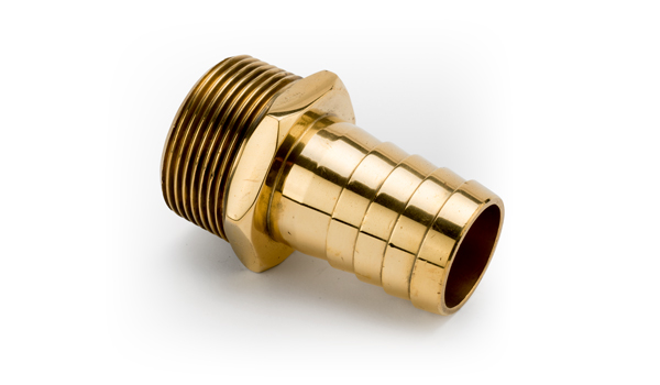 1/8 x 1/8 Brass Hose to Fixed Male Connector Parallel Thread
