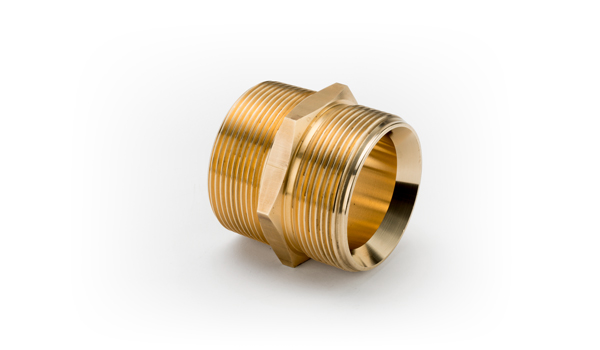 BRASS DOUBLE MALE ADAPTORS CONED SEATED PARALLEL